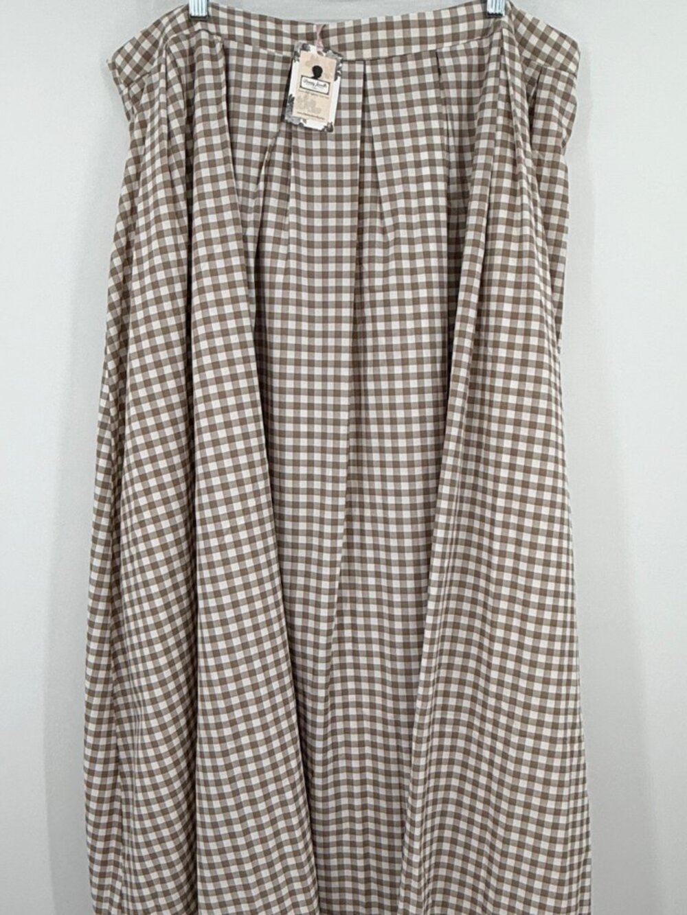 NWT Dainty Jewells Gingham Maxi Skirt Pleated Womens Plus 3XL Lined - Picture 2 of 9